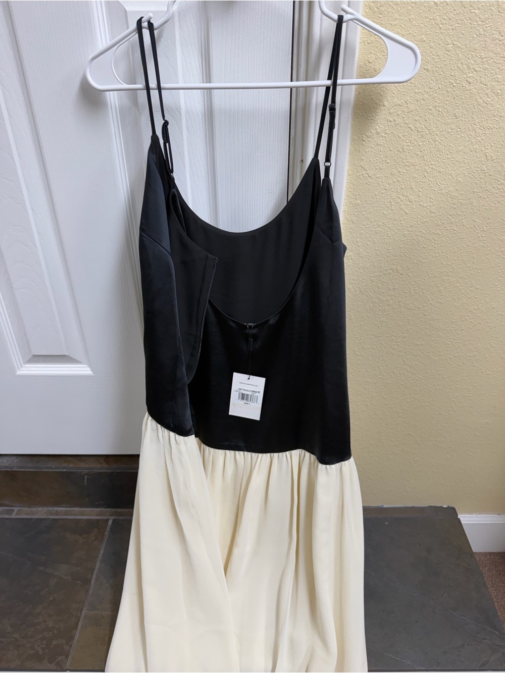 SOLID & STRIPED Talulah Black and Cream Spaghetti Strap Maxi Dress - Picture 2 of 7